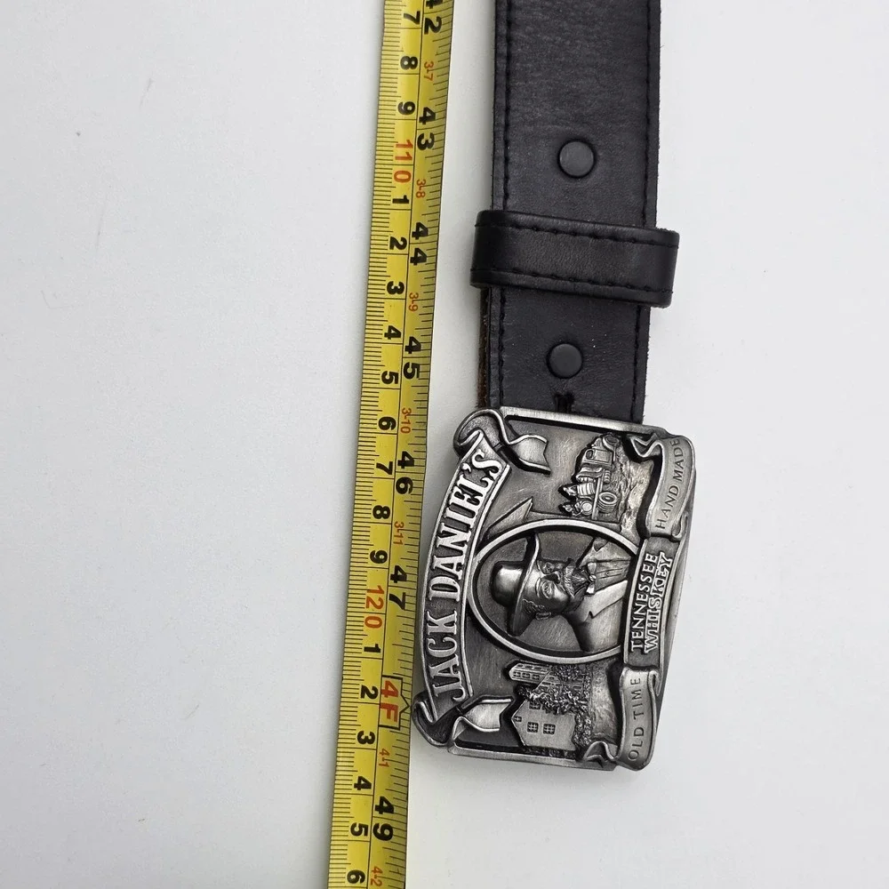 Jack Daniels Old Time Tennessee 1989 Black Leather Belt and Buckle 0801  Size 42